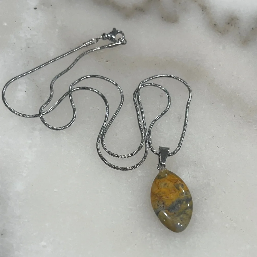 Bumblebee Jasper Pendant Necklace